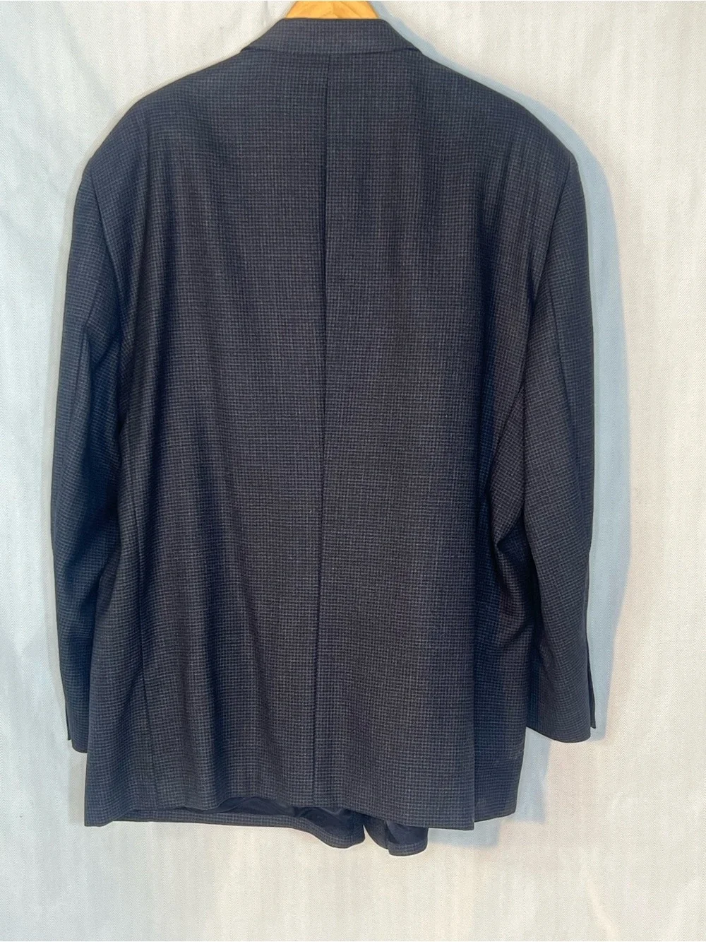 Pronto Uomo Dark Charcoal & Blue Small Plaid Two-Button Blazer 52 Regular 👍